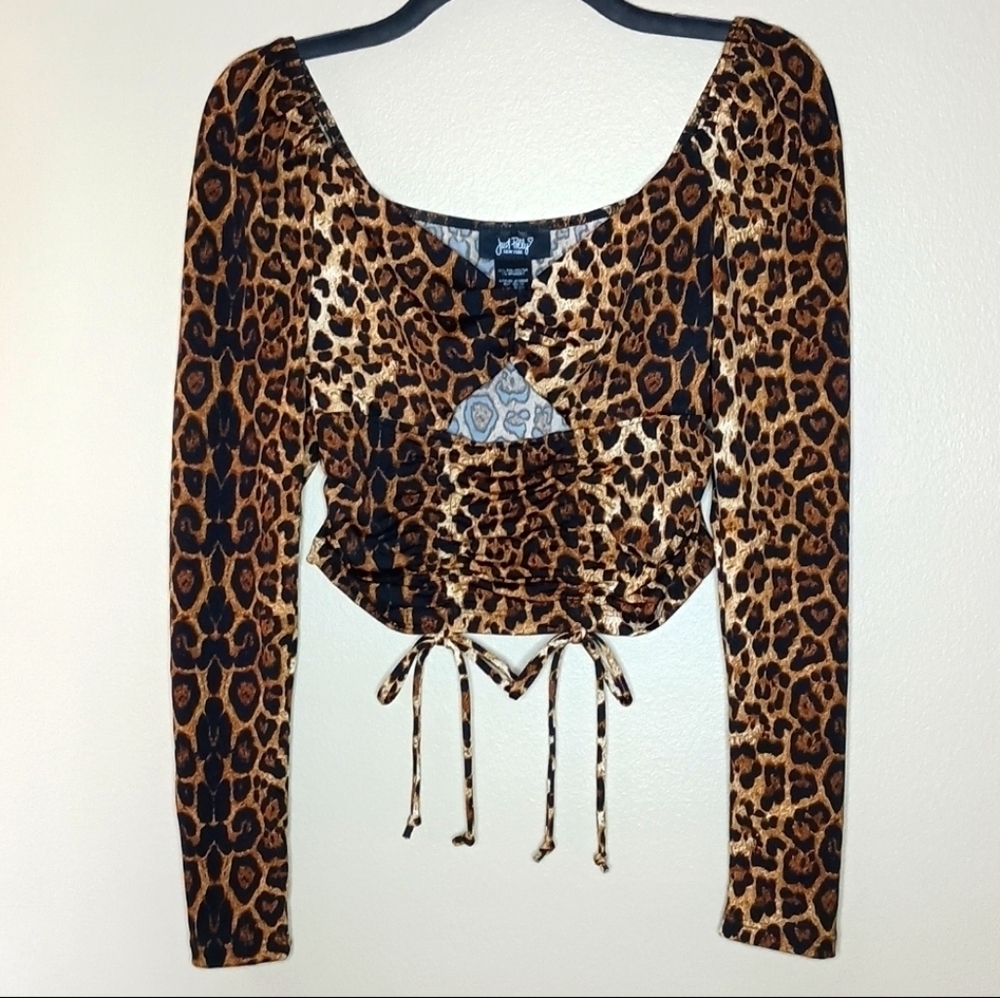 Just Polly Cheetah Cutout Crop